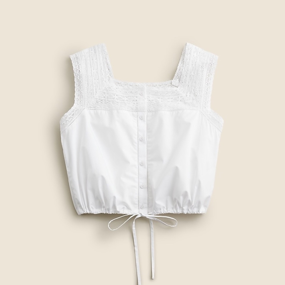 J. Crew lace-trim cropped top
